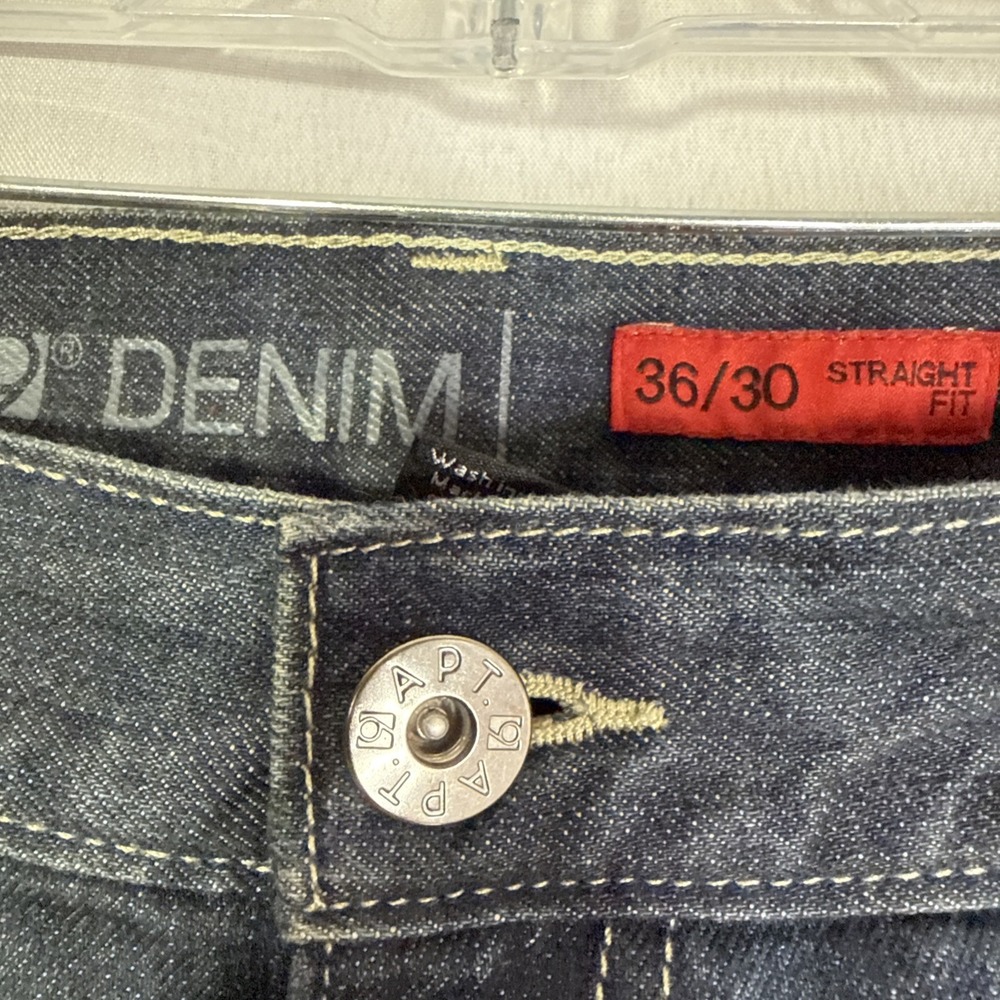 Apt. 9 Mens Jeans Stone Washed Straight Leg - Cotton Size 36/30 - Picture 12 of 15